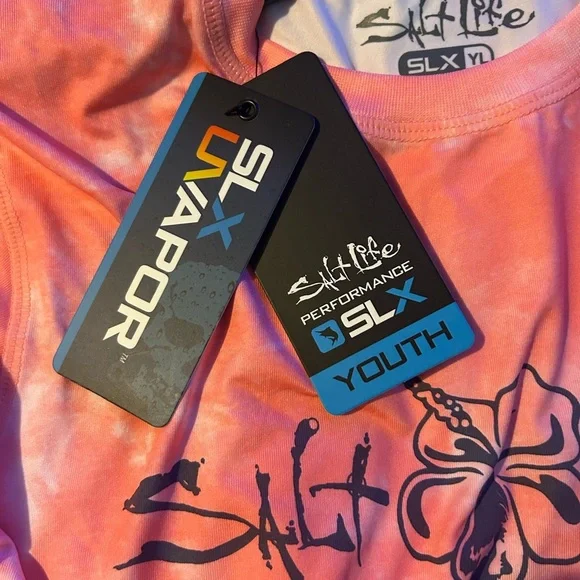 Salt Life UV Vapor Tie Dye Long Sleeve Rash Guard Sun Shirt SLX/YL Large NWT - Picture 8 of 10